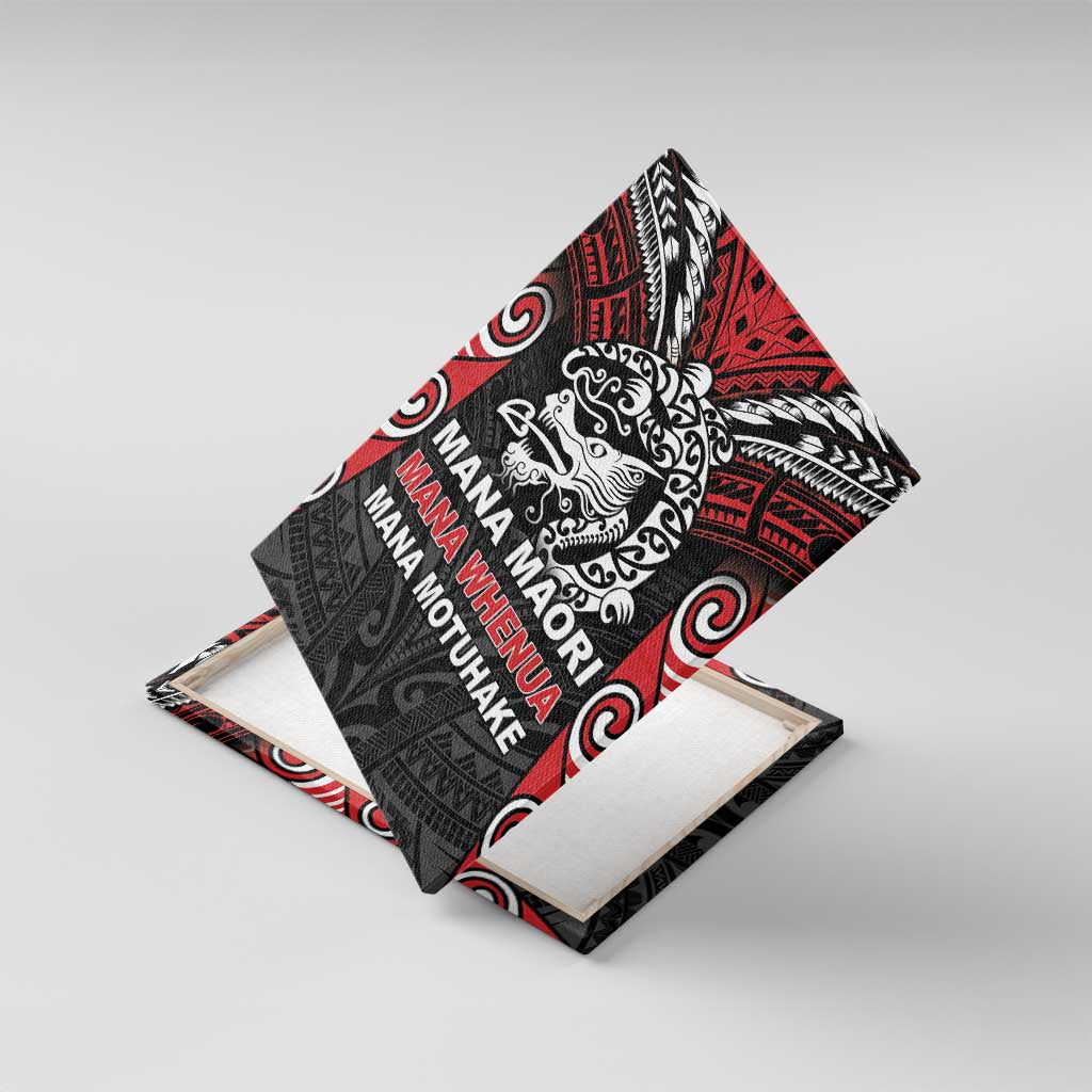 Aotearoa Mana Maori Canvas Wall Art Toitu Te Tiriti LT05 With Frame Black - Polynesian Pride