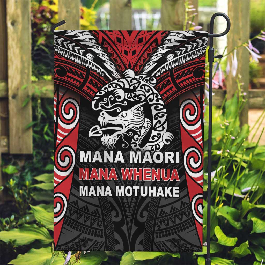 Aotearoa Mana Maori Garden Flag Toitu Te Tiriti LT05 Garden Flag Black - Polynesian Pride