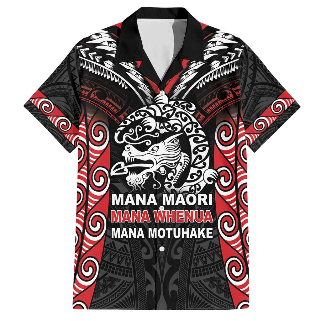 Aotearoa Mana Maori Hawaiian Shirt Toitu Te Tiriti LT05 Black - Polynesian Pride
