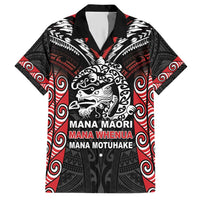 Aotearoa Mana Maori Hawaiian Shirt Toitu Te Tiriti LT05 Black - Polynesian Pride