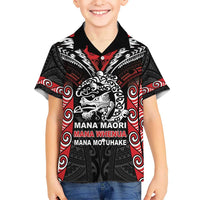 Aotearoa Mana Maori Kid Hawaiian Shirt Toitu Te Tiriti LT05 Kid Black - Polynesian Pride