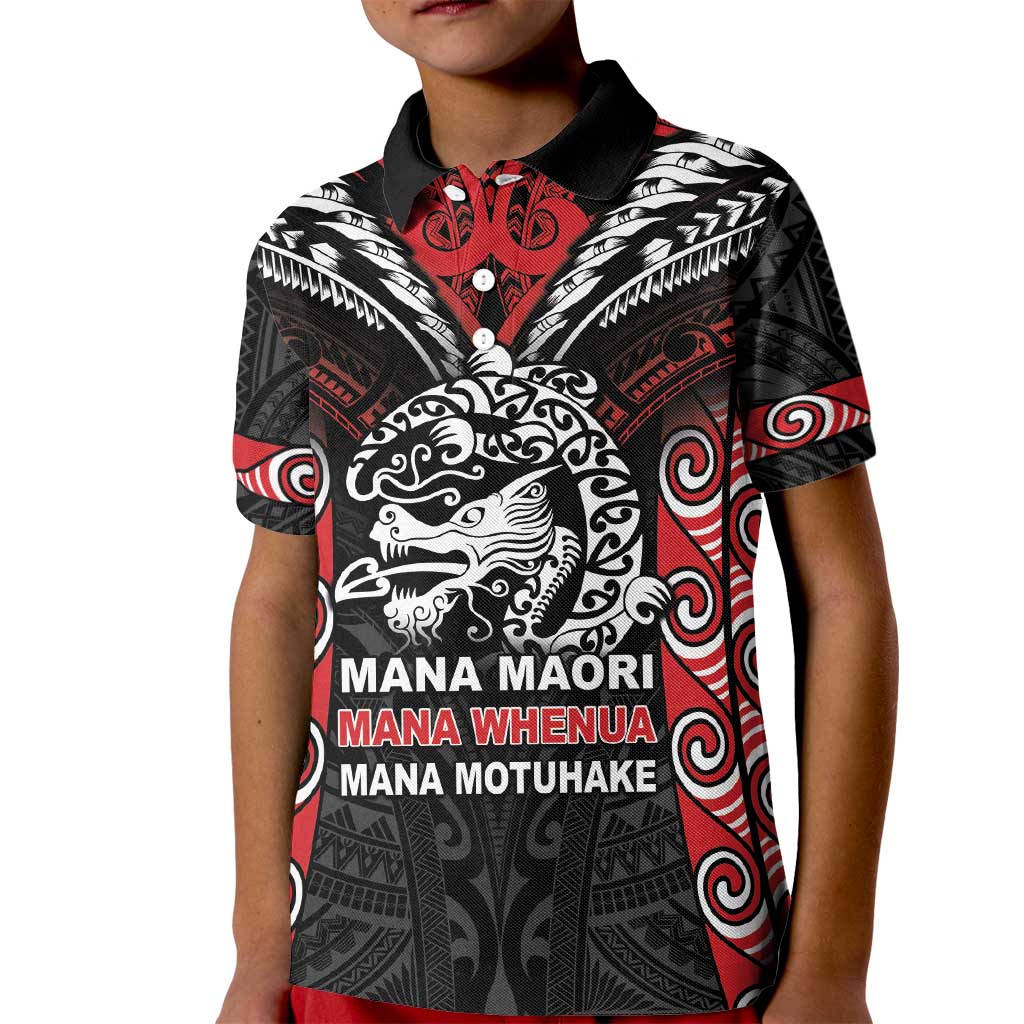 Aotearoa Mana Maori Kid Polo Shirt Toitu Te Tiriti