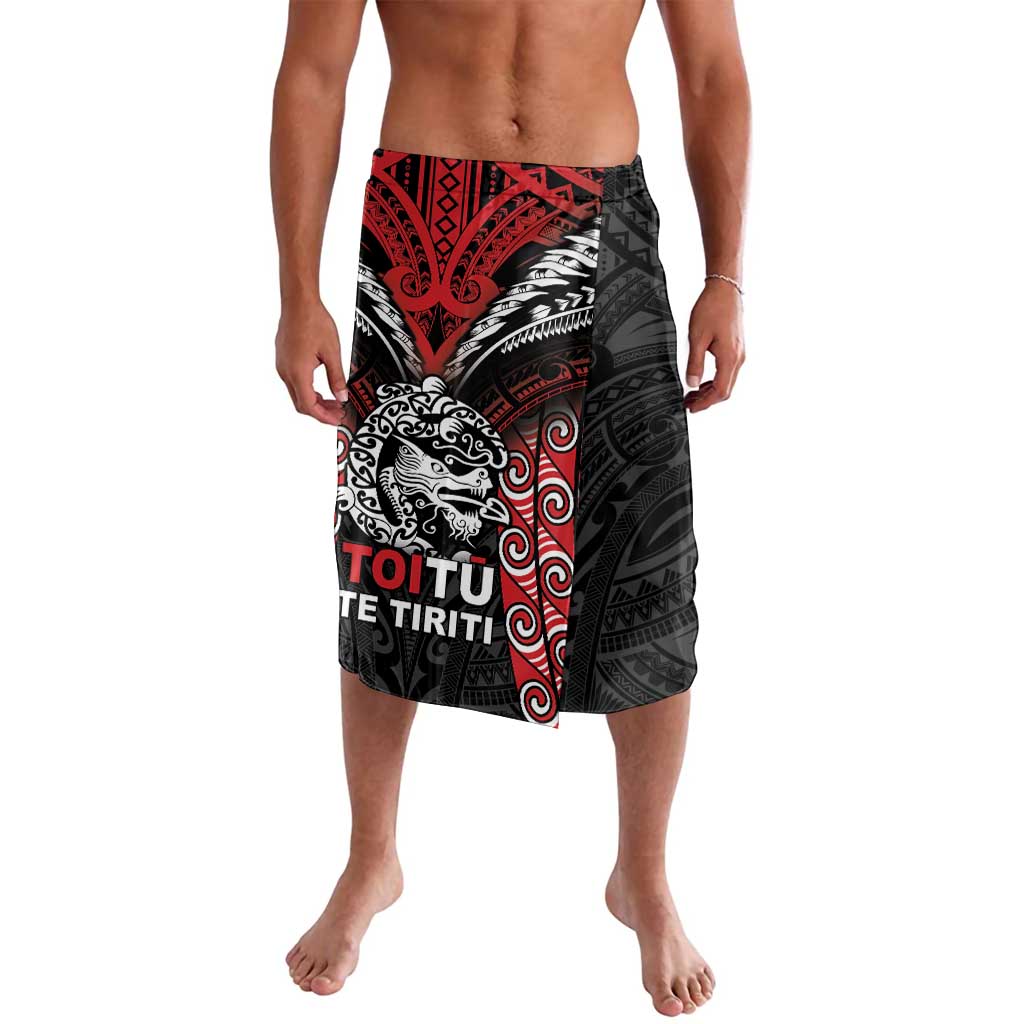 Aotearoa Mana Maori Lavalava Toitu Te Tiriti LT05 Black - Polynesian Pride