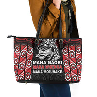 Aotearoa Mana Maori Leather Tote Bag Toitu Te Tiriti LT05 - Polynesian Pride