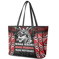 Aotearoa Mana Maori Leather Tote Bag Toitu Te Tiriti LT05 - Polynesian Pride