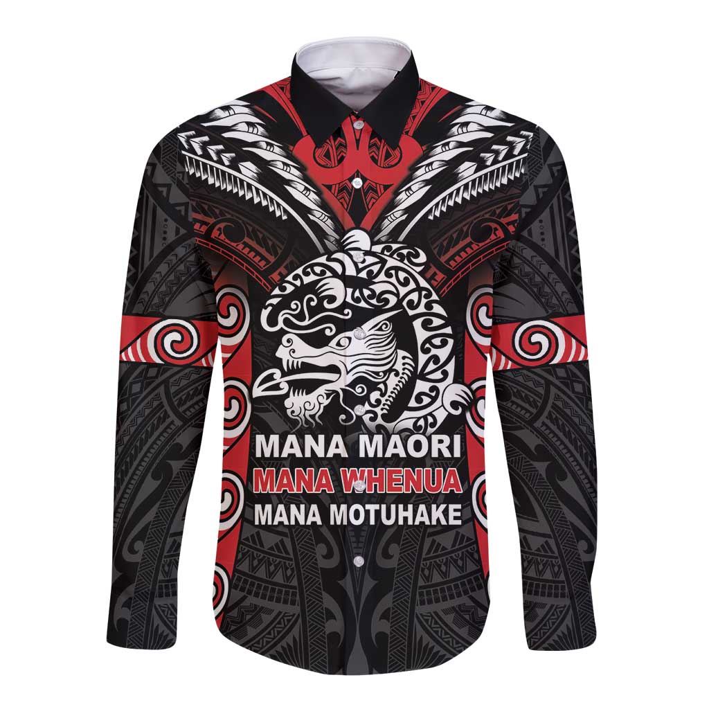 Aotearoa Mana Maori Long Sleeve Button Shirt Toitu Te Tiriti