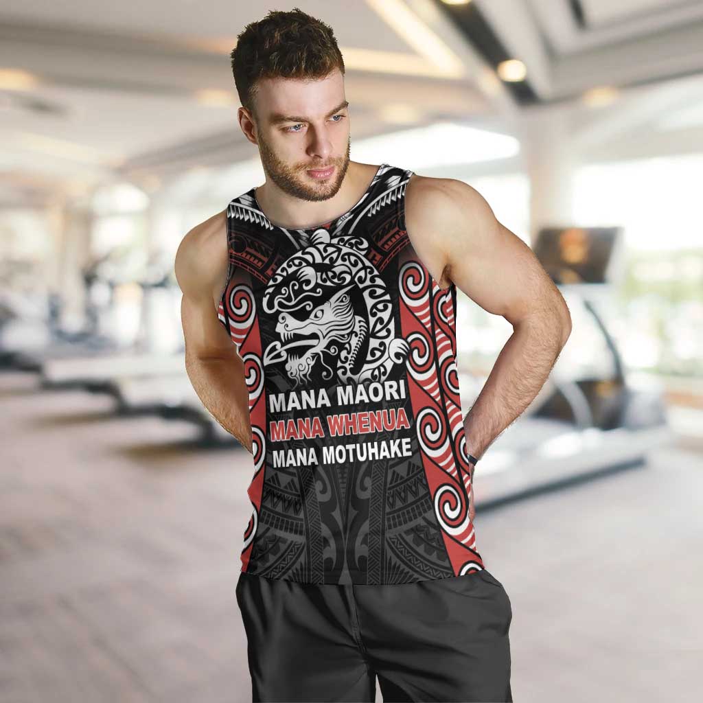 Aotearoa Mana Maori Men Tank Top Toitu Te Tiriti LT05 Black - Polynesian Pride