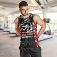 Aotearoa Mana Maori Men Tank Top Toitu Te Tiriti LT05 Black - Polynesian Pride