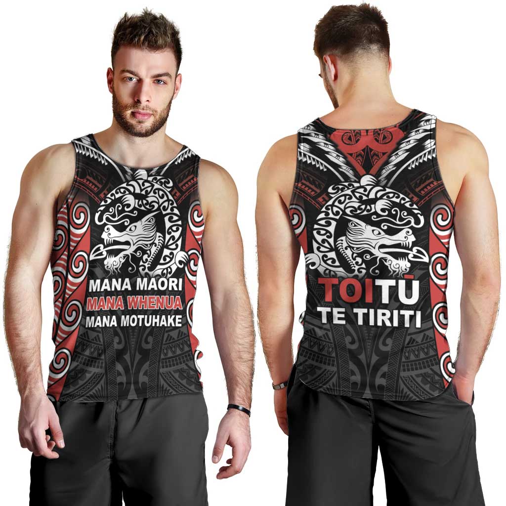 Aotearoa Mana Maori Men Tank Top Toitu Te Tiriti LT05 - Polynesian Pride