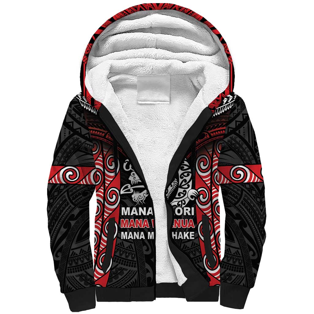 Aotearoa Mana Maori Sherpa Hoodie Toitu Te Tiriti