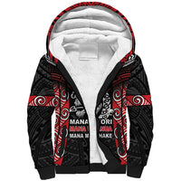 Aotearoa Mana Maori Sherpa Hoodie Toitu Te Tiriti LT05 Unisex Black - Polynesian Pride