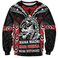 Aotearoa Mana Maori Sweatshirt Toitu Te Tiriti LT05 Unisex Black - Polynesian Pride