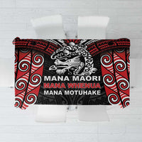 Aotearoa Mana Maori Tablecloth Toitu Te Tiriti LT05 Black - Polynesian Pride