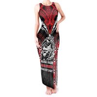 Aotearoa Mana Maori Tank Maxi Dress Toitu Te Tiriti LT05 Women Black - Polynesian Pride