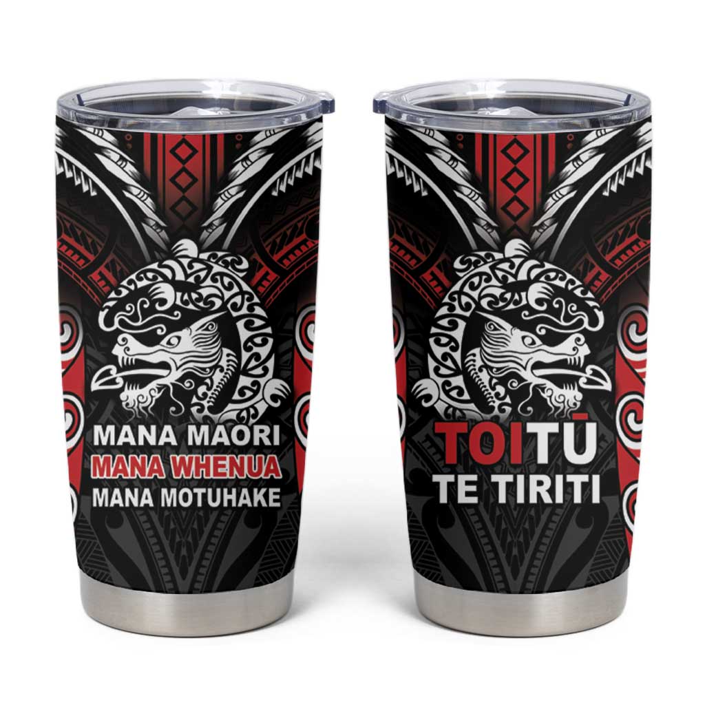 Aotearoa Mana Maori Tumbler Cup Toitu Te Tiriti LT05 Black - Polynesian Pride