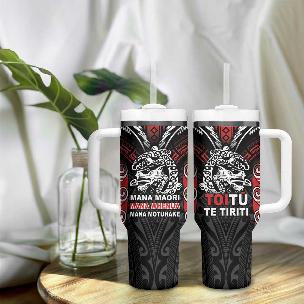 Aotearoa Mana Maori Tumbler With Handle Toitu Te Tiriti LT05 - Polynesian Pride