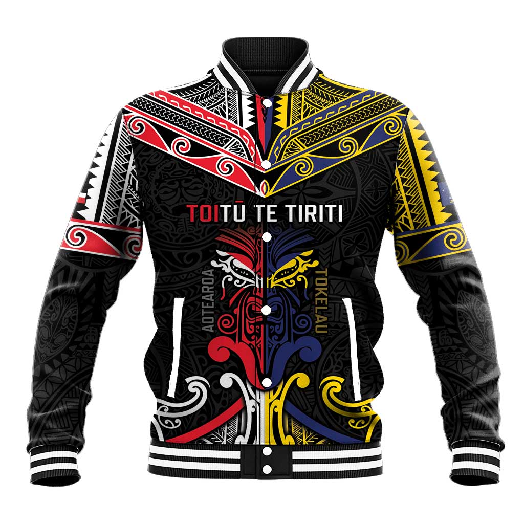 Tokelau And Aotearoa Baseball Jacket Together For Te Tiriti O Waitangi