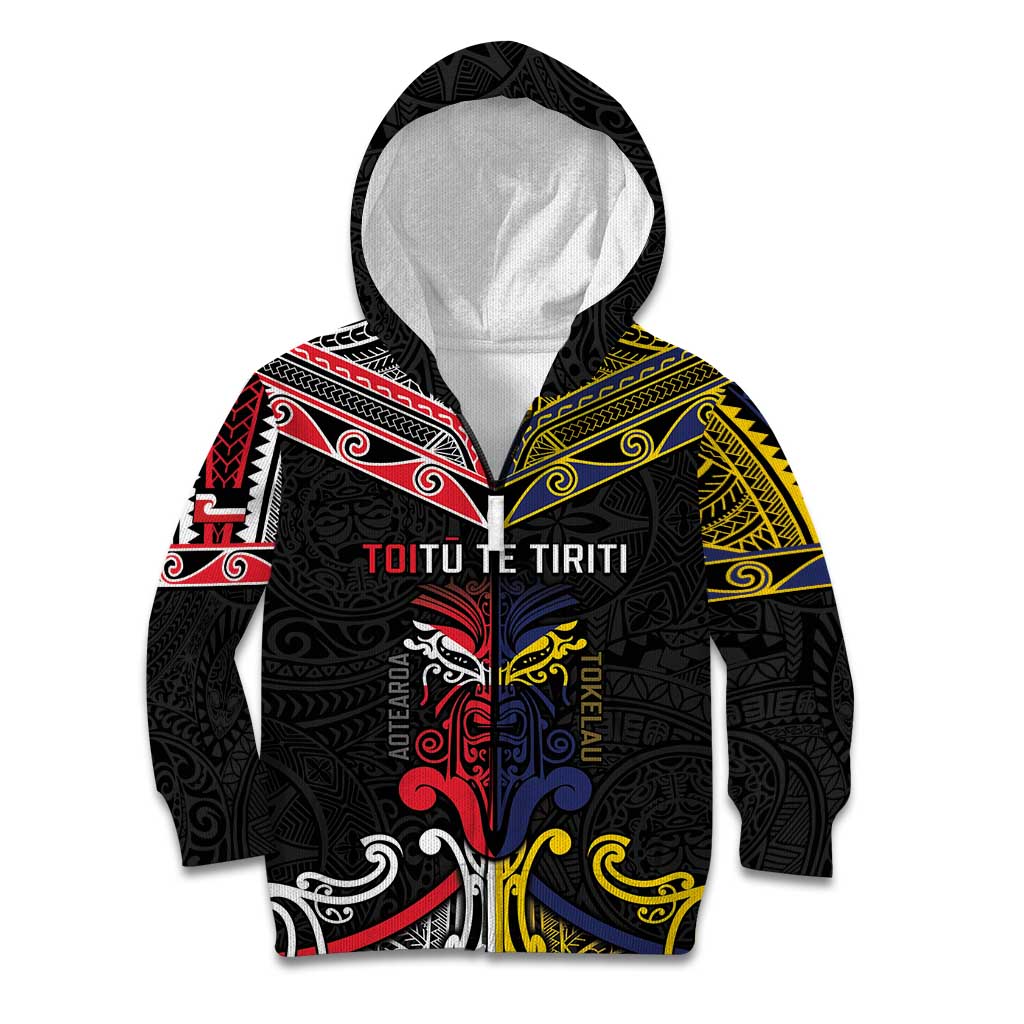 Tokelau And Aotearoa Kid Hoodie Together For Te Tiriti O Waitangi
