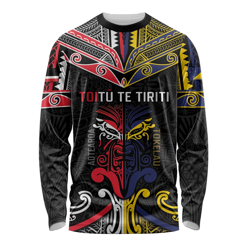 Tokelau And Aotearoa Long Sleeve Shirt Together For Te Tiriti O Waitangi