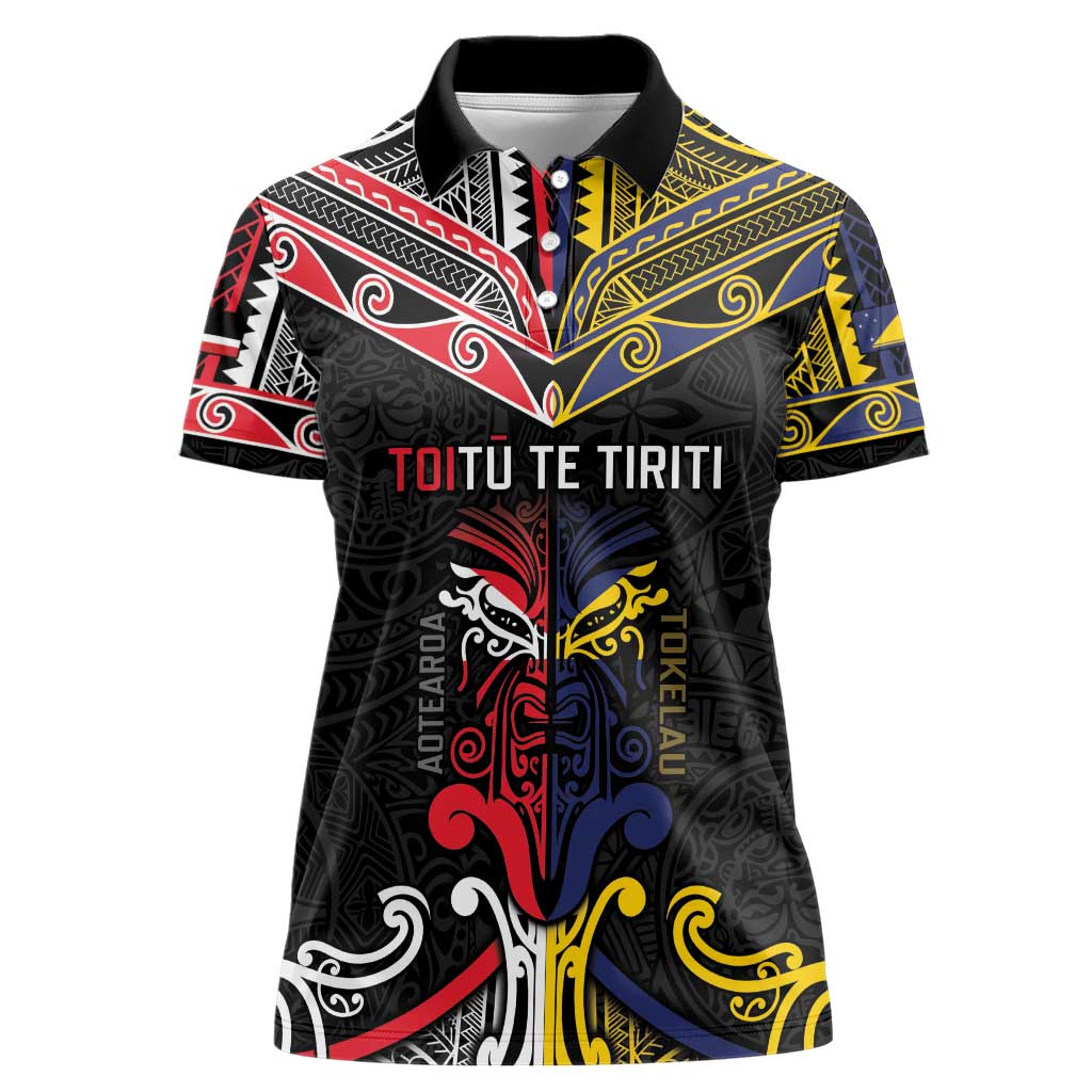 Tokelau And Aotearoa Women Polo Shirt Together For Te Tiriti O Waitangi