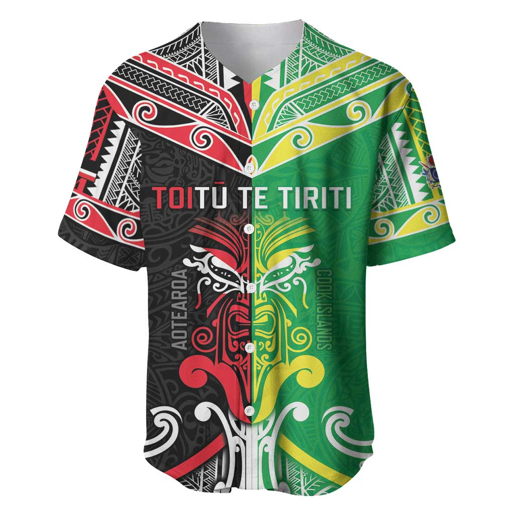 Cook Islands And Aotearoa Baseball Jersey Together For Te Tiriti O Waitangi