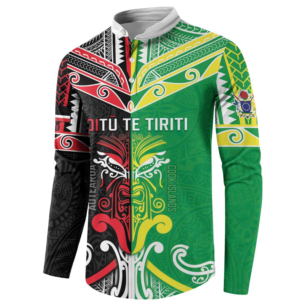 Cook Islands And Aotearoa Button Sweatshirt Together For Te Tiriti O Waitangi LT05 - Polynesian Pride