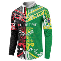 Cook Islands And Aotearoa Button Sweatshirt Together For Te Tiriti O Waitangi LT05 - Polynesian Pride