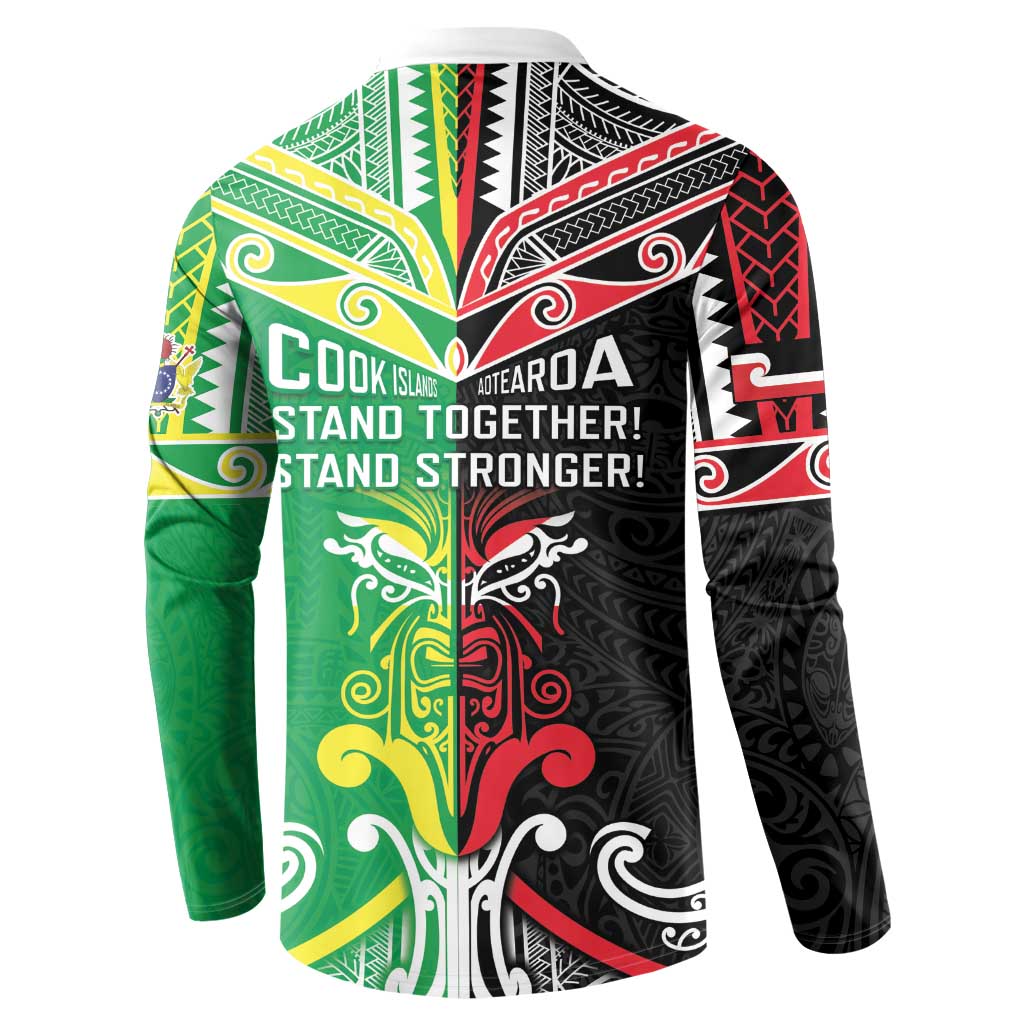 Cook Islands And Aotearoa Button Sweatshirt Together For Te Tiriti O Waitangi LT05 - Polynesian Pride