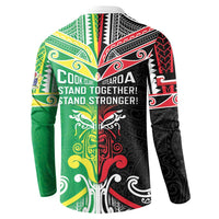 Cook Islands And Aotearoa Button Sweatshirt Together For Te Tiriti O Waitangi LT05 - Polynesian Pride