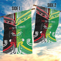 Cook Islands And Aotearoa Garden Flag Together For Te Tiriti O Waitangi LT05 - Polynesian Pride