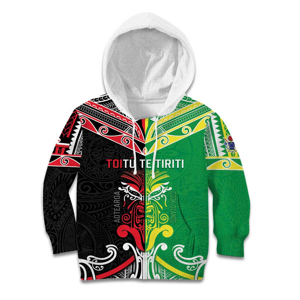 Cook Islands And Aotearoa Kid Hoodie Together For Te Tiriti O Waitangi