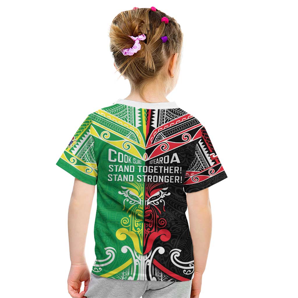 Cook Islands And Aotearoa Kid T Shirt Together For Te Tiriti O Waitangi LT05 - Polynesian Pride