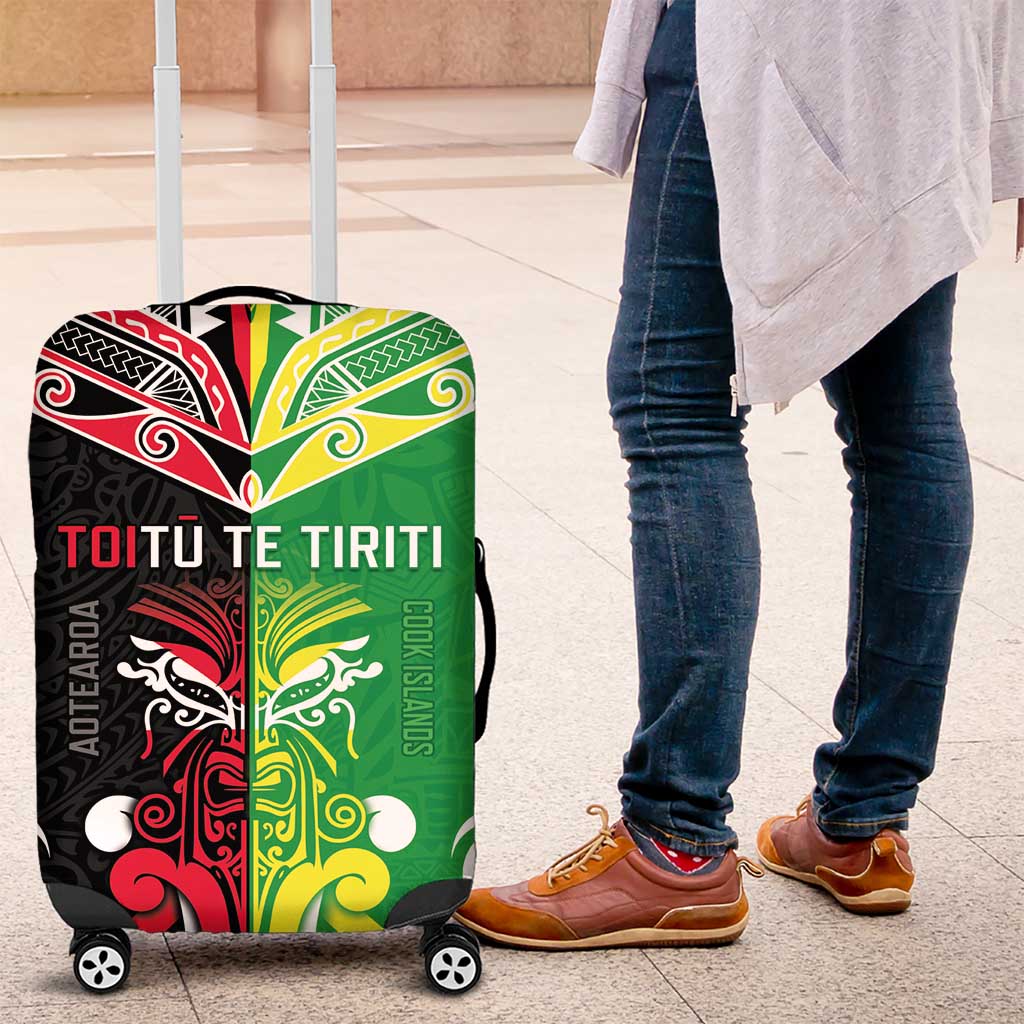 Cook Islands And Aotearoa Luggage Cover Together For Te Tiriti O Waitangi