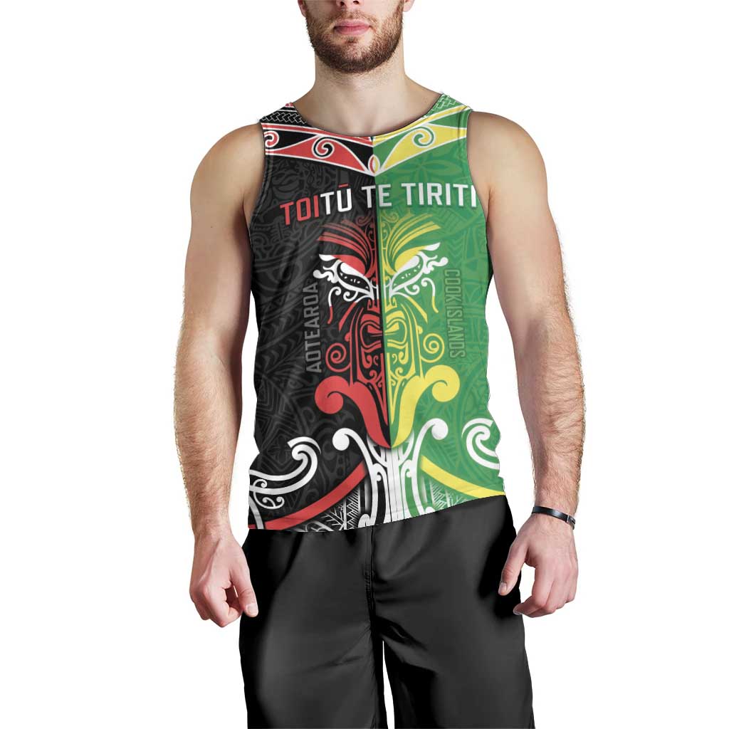Cook Islands And Aotearoa Men Tank Top Together For Te Tiriti O Waitangi LT05 - Polynesian Pride