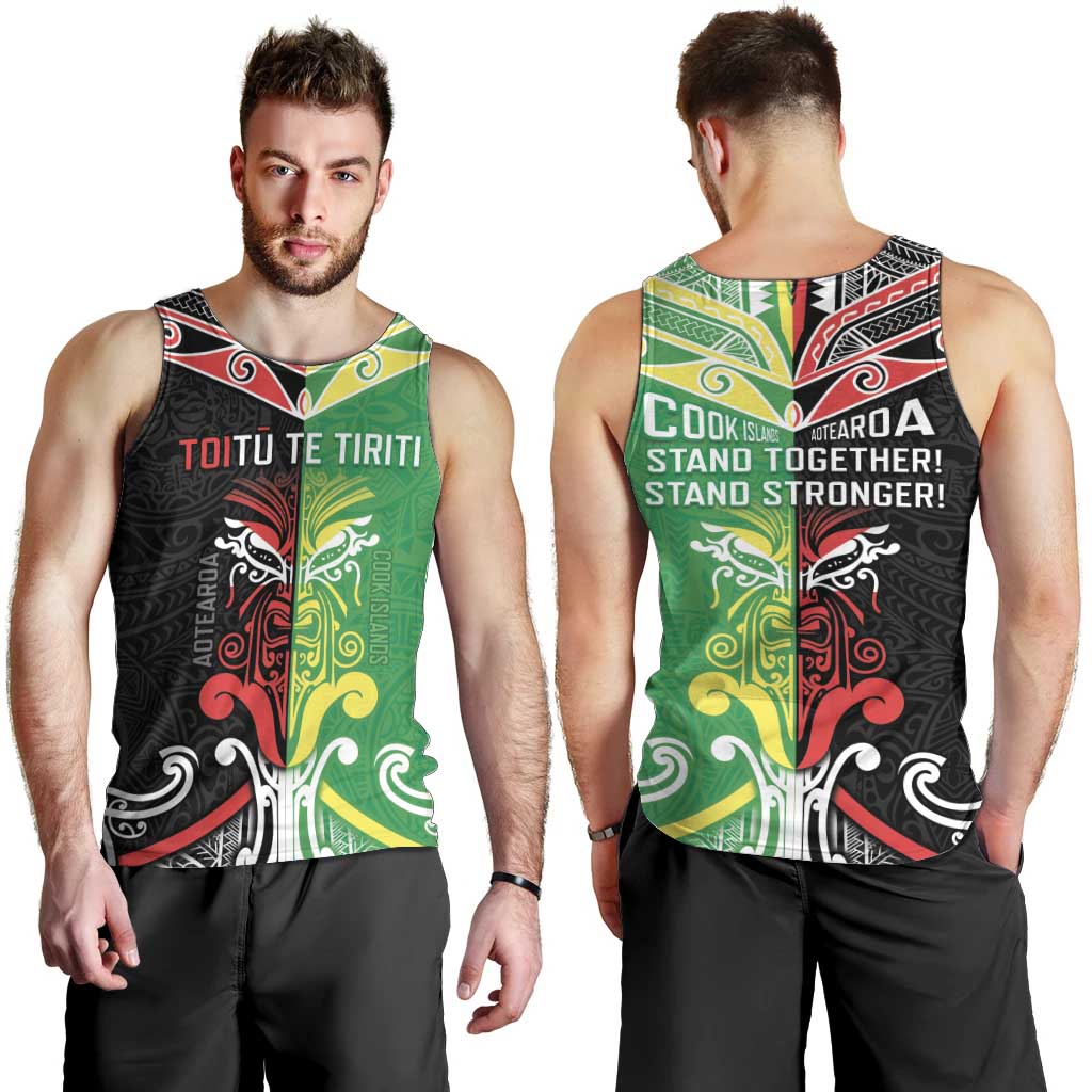 Cook Islands And Aotearoa Men Tank Top Together For Te Tiriti O Waitangi LT05 - Polynesian Pride