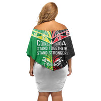 Cook Islands And Aotearoa Off Shoulder Short Dress Together For Te Tiriti O Waitangi LT05 - Polynesian Pride