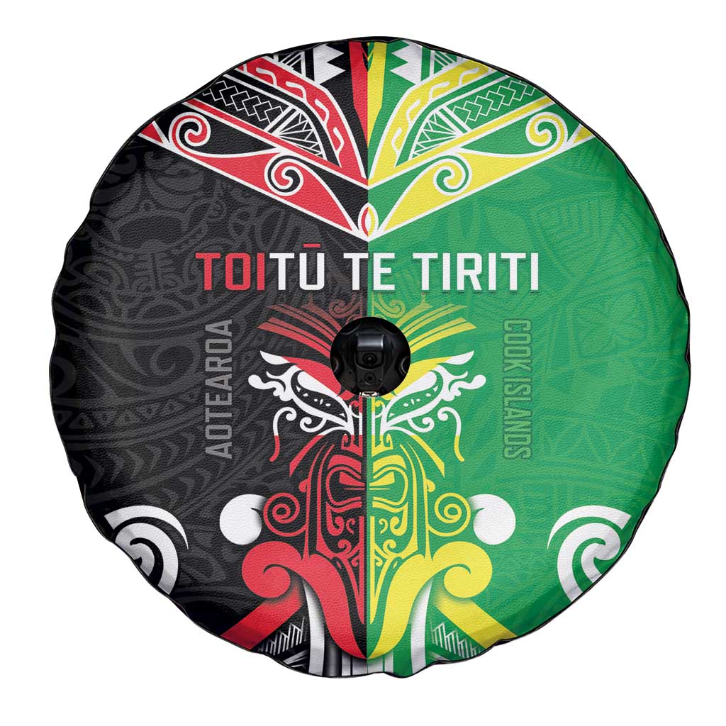 Cook Islands And Aotearoa Spare Tire Cover Together For Te Tiriti O Waitangi LT05 - Polynesian Pride