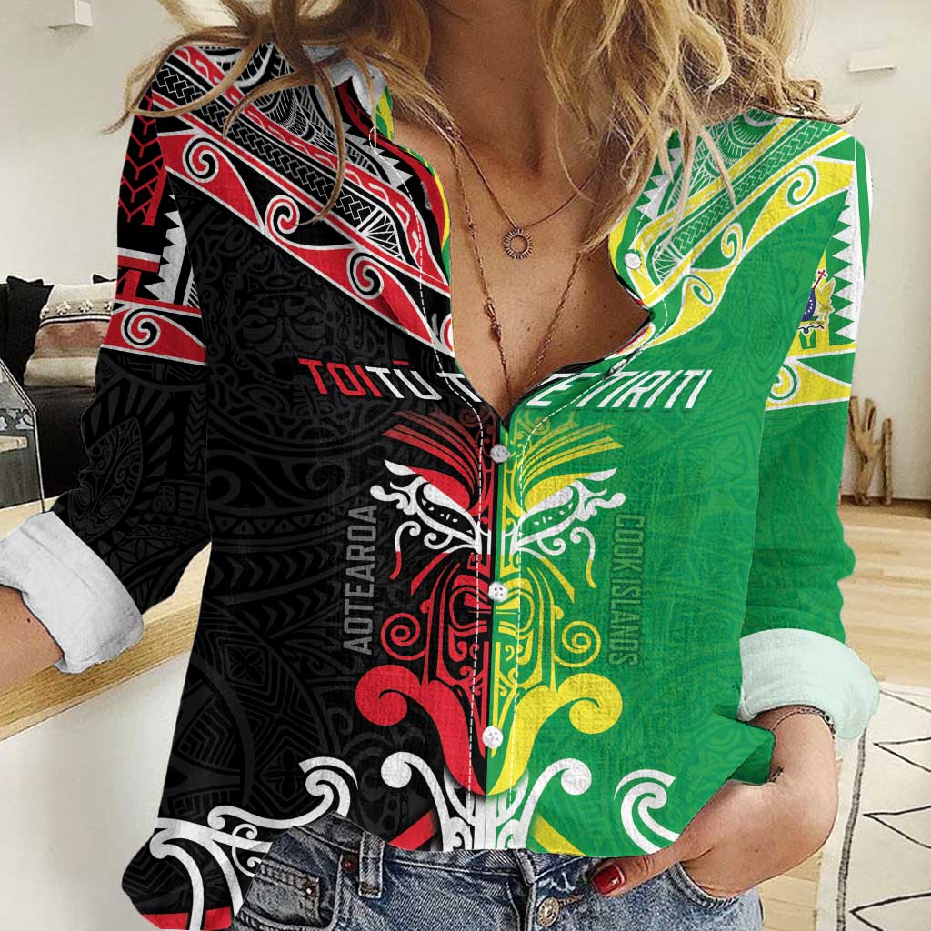 Cook Islands And Aotearoa Women Casual Shirt Together For Te Tiriti O Waitangi