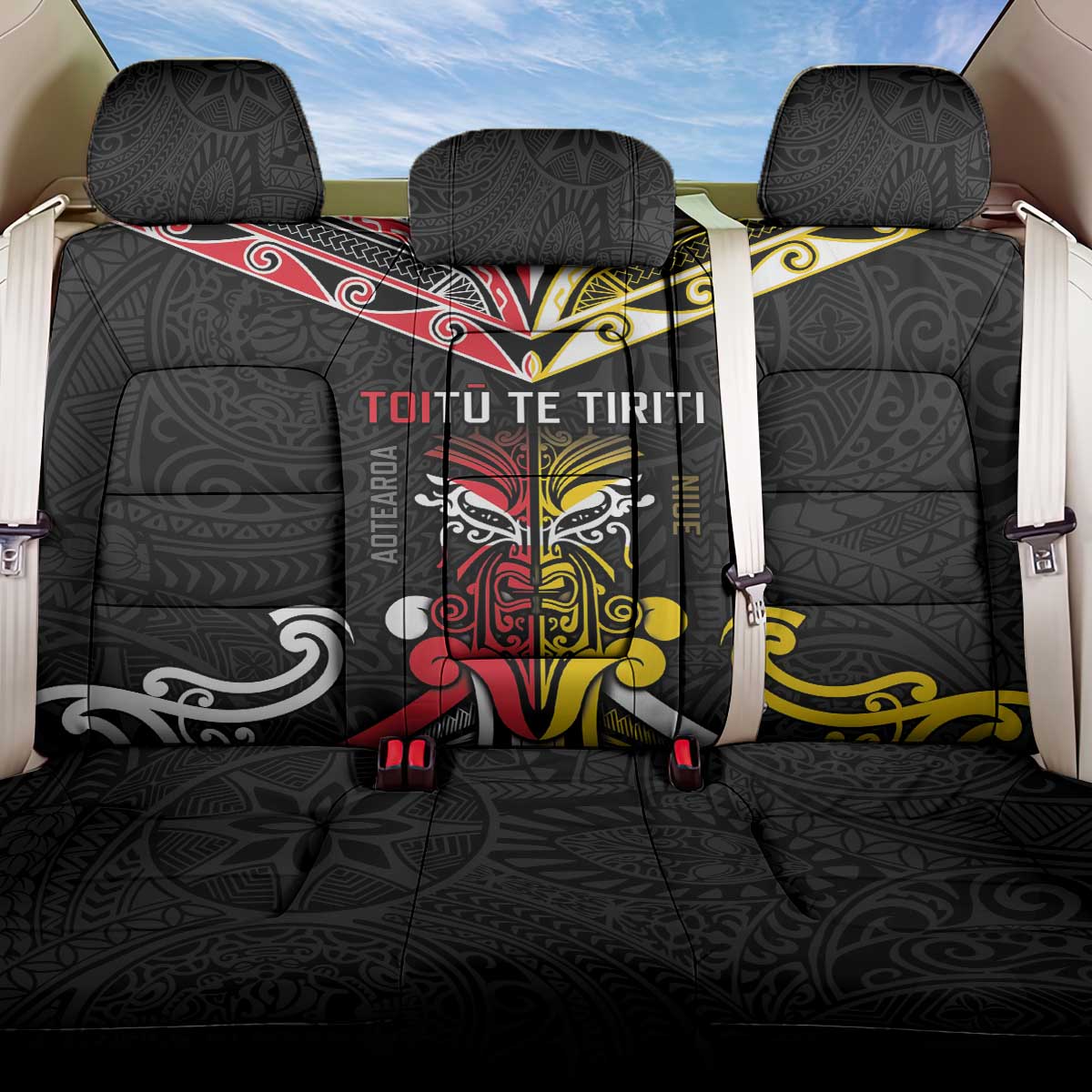 Niue And Aotearoa Back Car Seat Cover Together For Te Tiriti O Waitangi