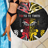 Niue And Aotearoa Beach Blanket Together For Te Tiriti O Waitangi LT05 - Polynesian Pride
