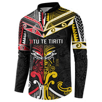 Niue And Aotearoa Button Sweatshirt Together For Te Tiriti O Waitangi LT05 - Polynesian Pride