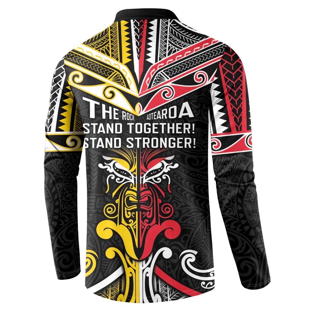 Niue And Aotearoa Button Sweatshirt Together For Te Tiriti O Waitangi LT05 - Polynesian Pride