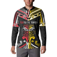 Niue And Aotearoa Button Sweatshirt Together For Te Tiriti O Waitangi LT05 - Polynesian Pride