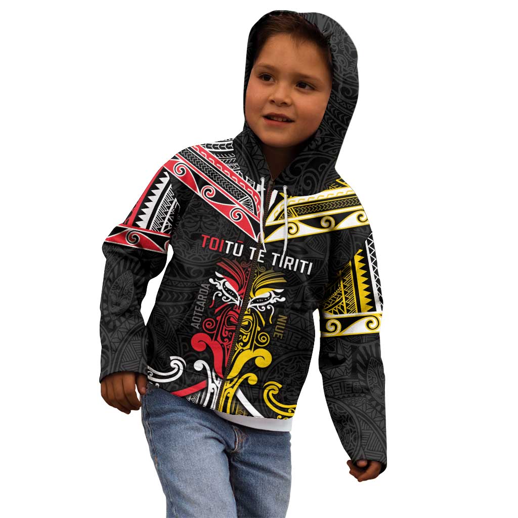 Niue And Aotearoa Kid Hoodie Together For Te Tiriti O Waitangi