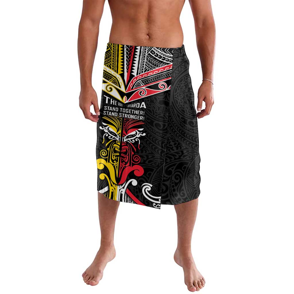 Niue And Aotearoa Lavalava Together For Te Tiriti O Waitangi LT05 Black - Polynesian Pride