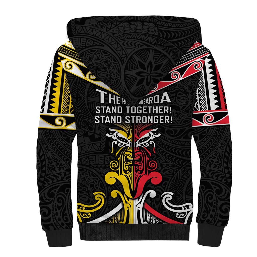 Niue And Aotearoa Sherpa Hoodie Together For Te Tiriti O Waitangi LT05 - Polynesian Pride