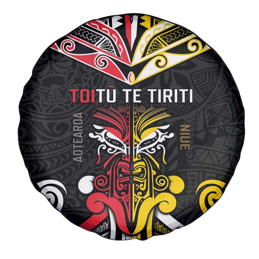Niue And Aotearoa Spare Tire Cover Together For Te Tiriti O Waitangi LT05 - Polynesian Pride