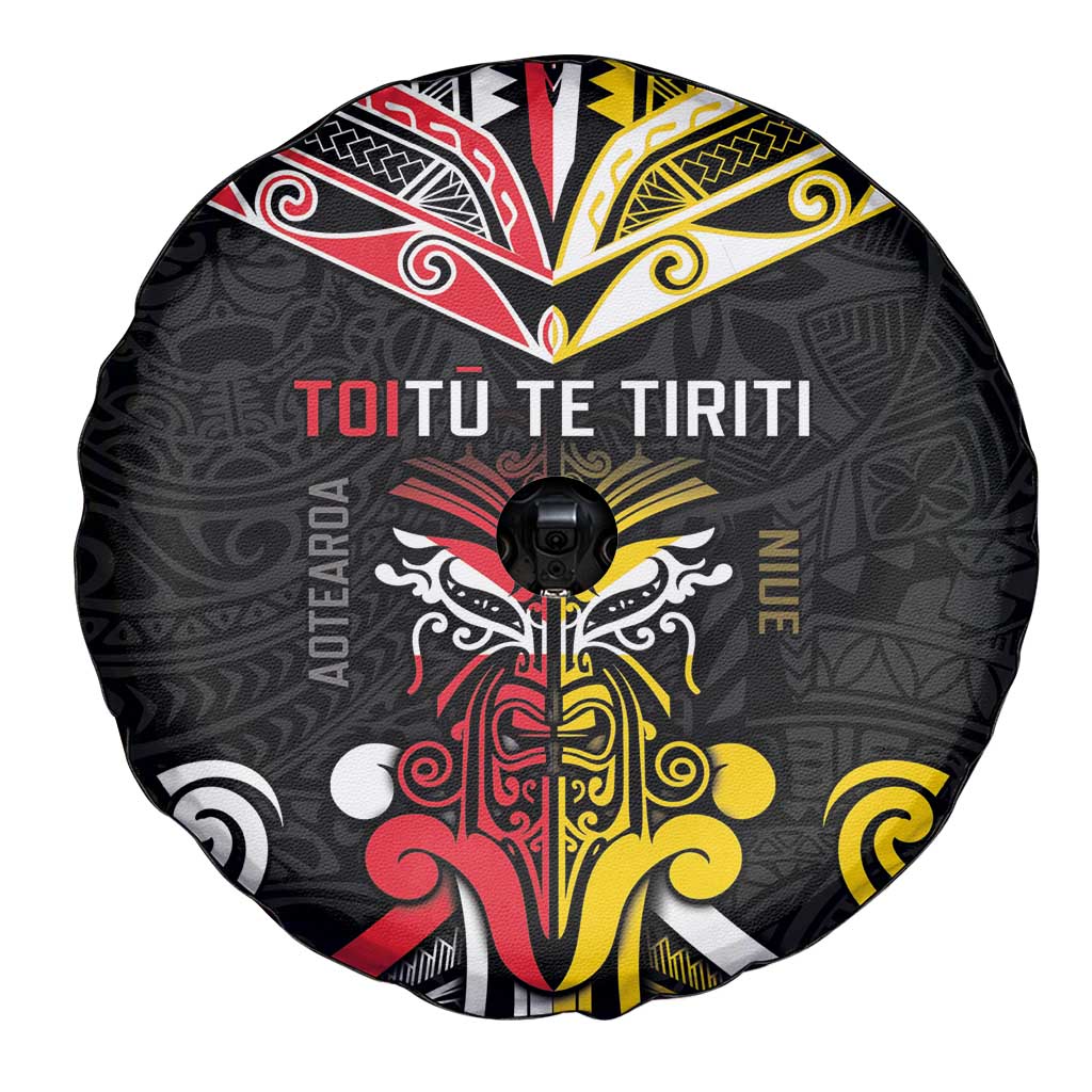 Niue And Aotearoa Spare Tire Cover Together For Te Tiriti O Waitangi LT05 - Polynesian Pride
