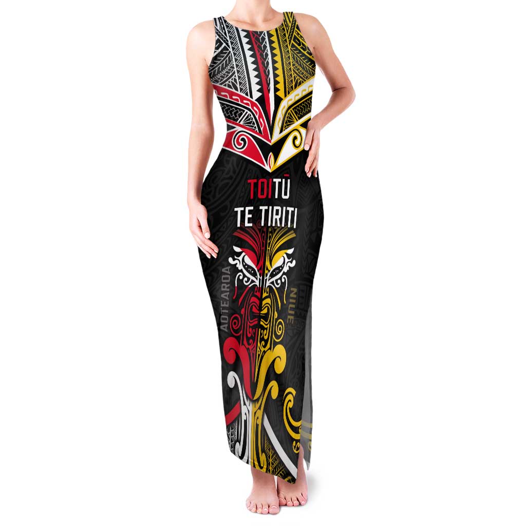 Niue And Aotearoa Tank Maxi Dress Together For Te Tiriti O Waitangi