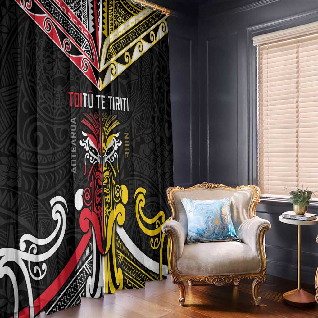 Niue And Aotearoa Window Curtain Together For Te Tiriti O Waitangi LT05 - Polynesian Pride